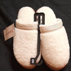 Womens NWT Cozy Cream Mules by Joyspun